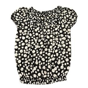 INC Womens black and white polka dot blouse, Size XL